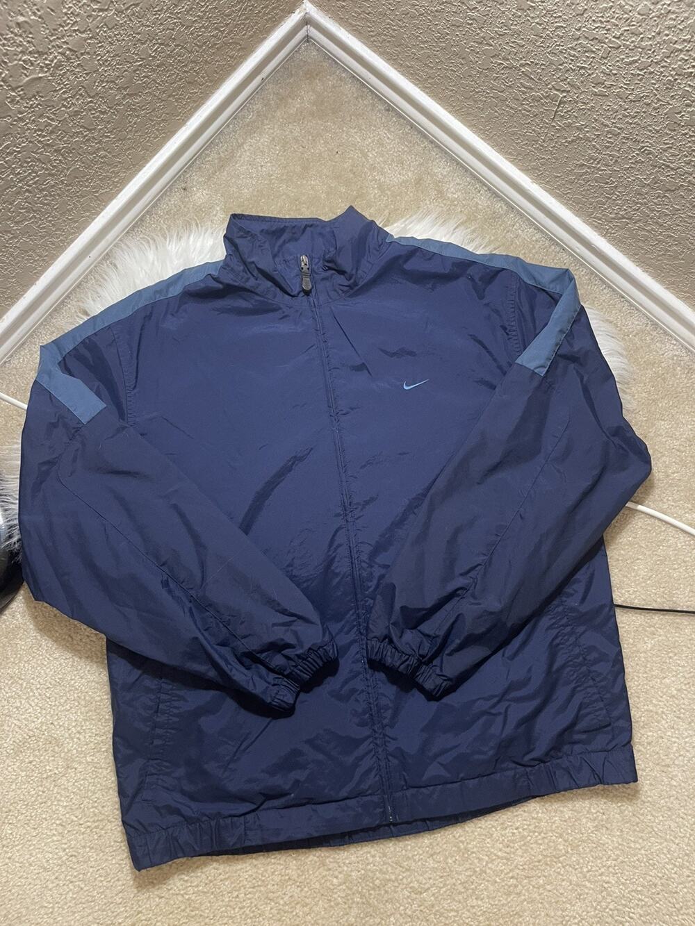 Vintage Nike Jacket Mens XL Gray Tag Sport Windbreaker Track Rain Streetwear Y2K